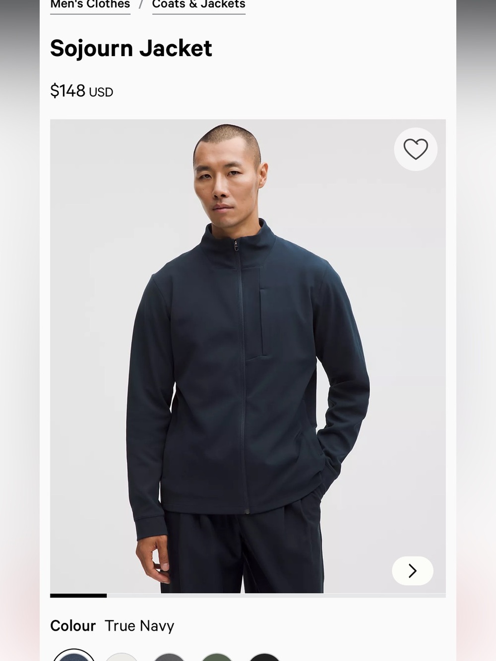 lululemon athletica Sojourn Jacket in True Navy